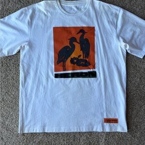 Heron Preston White Tee with Orange Graphic